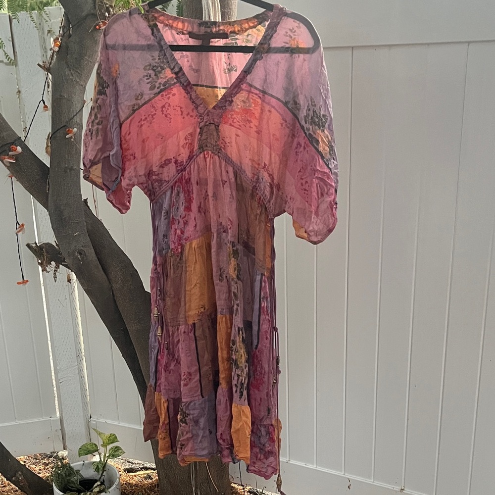 Bohemian Patchwork Midi Dress